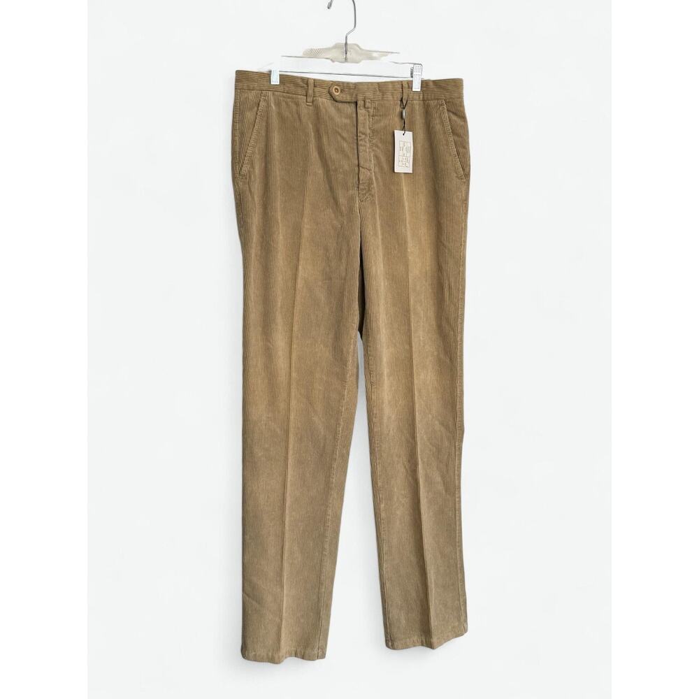 Bullock & Jones Corduroy Pants Mens 35x37 Made in Italy TC75 Cotton Flat Front